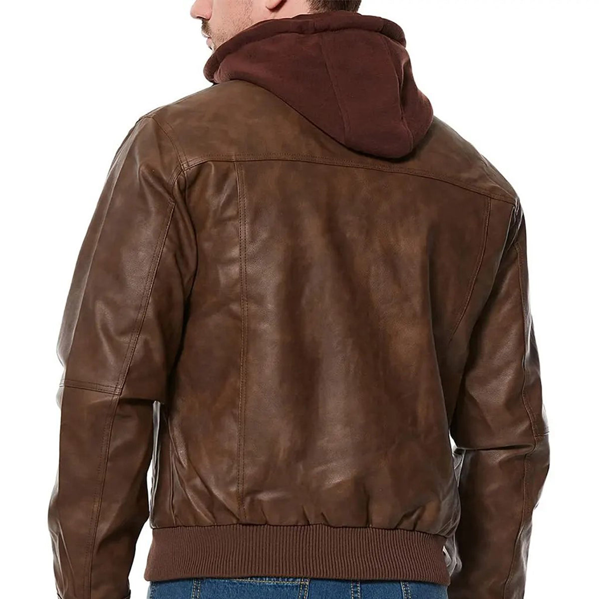 MIRLZAR Rommy Men’s Brown Hooded Leather Bomber Jacket – Classic Winter Streetwear Edition