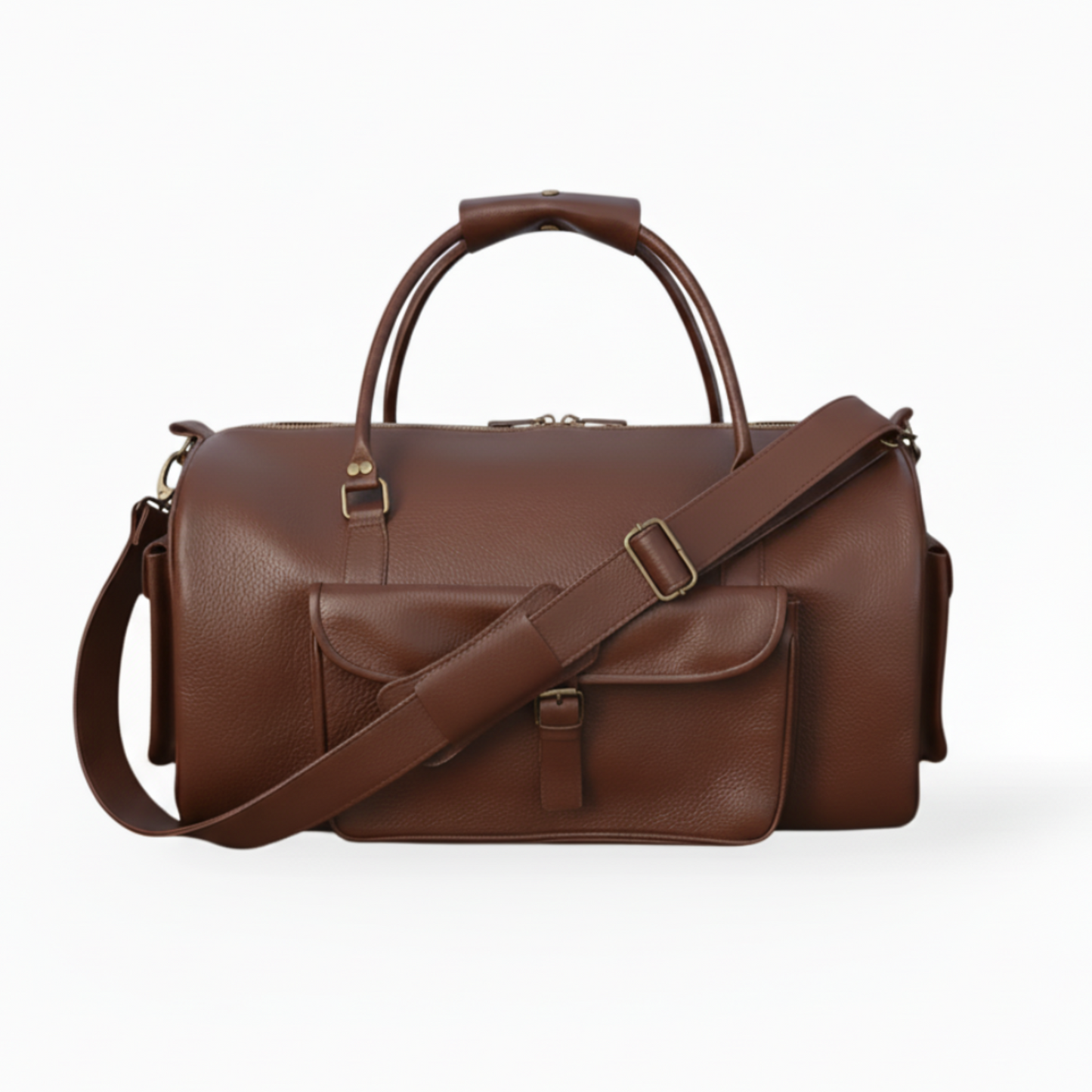 Mirlzar Softy Dark Brown Full-Grain Leather Duffel Bag