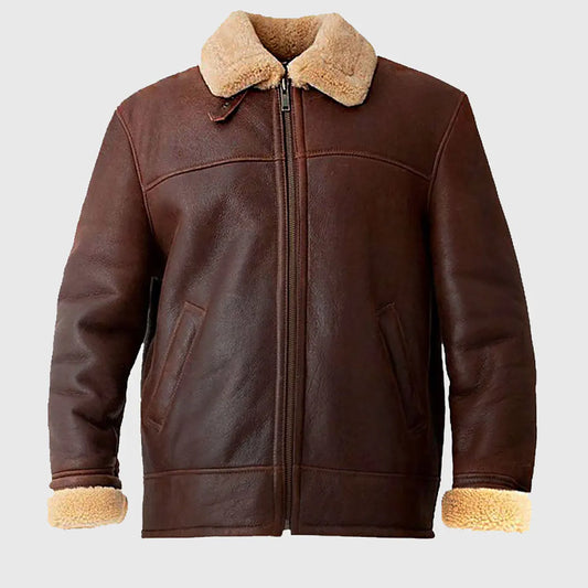 MIRLZAR Andrews Men’s Brown Bomber Leather Jacket – Classic Vintage Street Edition