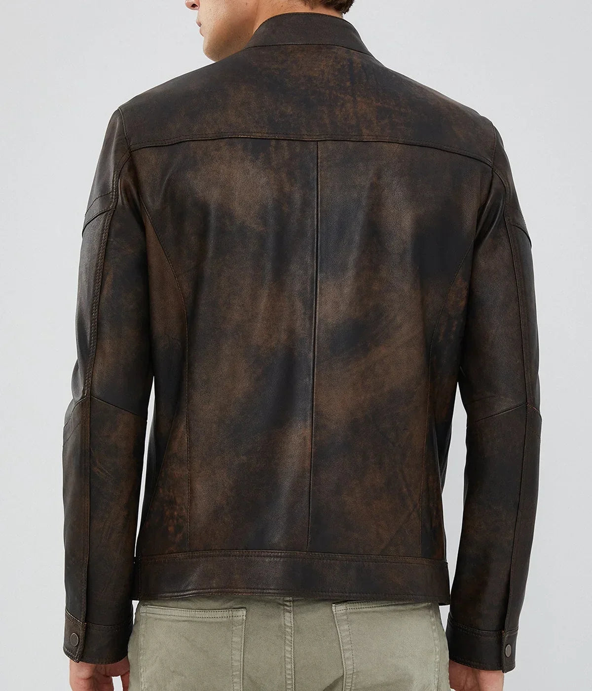 Mirlzar Bohemia Men’s Vintage Brown Sheepskin Leather Jacket