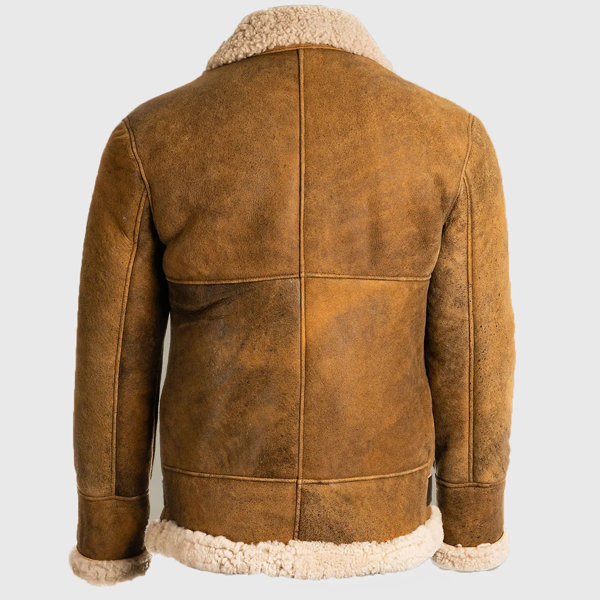 MIRLZAR Brad Men’s Brown B-3 Bomber Leather Jacket – Classic Aviator Heritage Edition