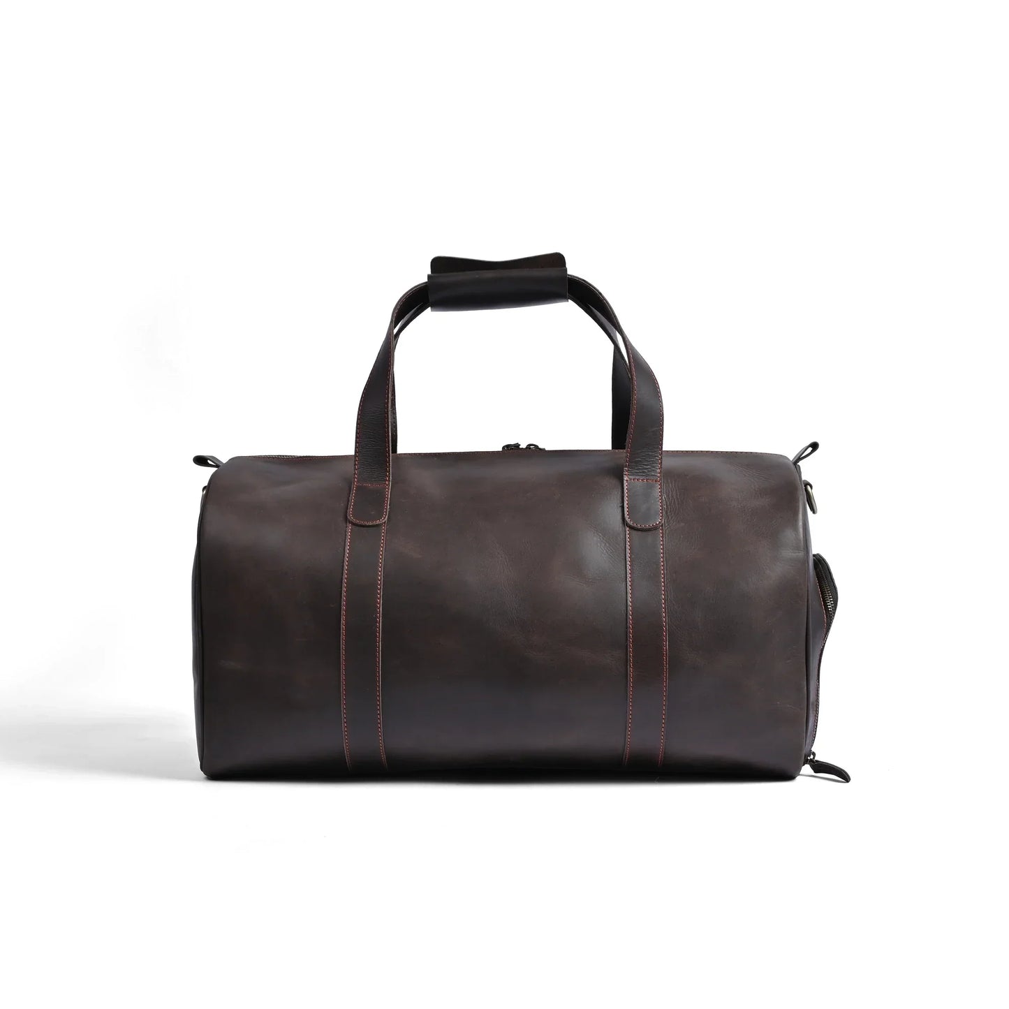 Mirlzar Choco Full-Grain Pull-Up Leather Duffel Bag