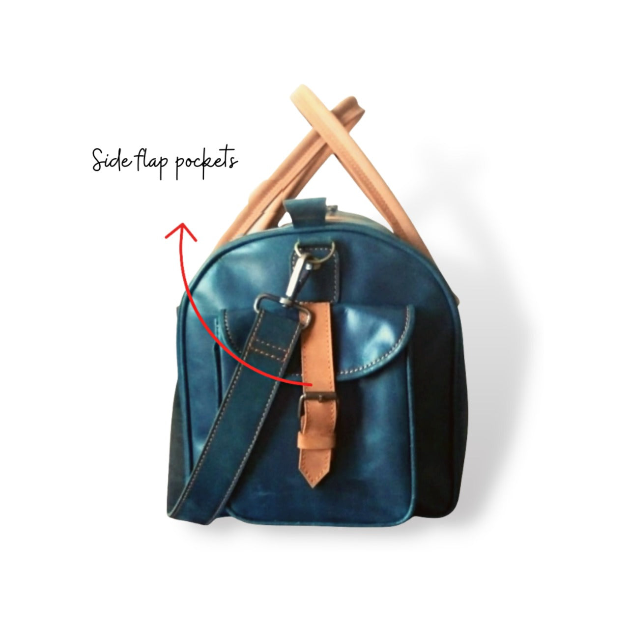 Navy Full-Grain Cow Pull-Up Leather Duffel Bag – Premium Travel Weekender | Mirlzar