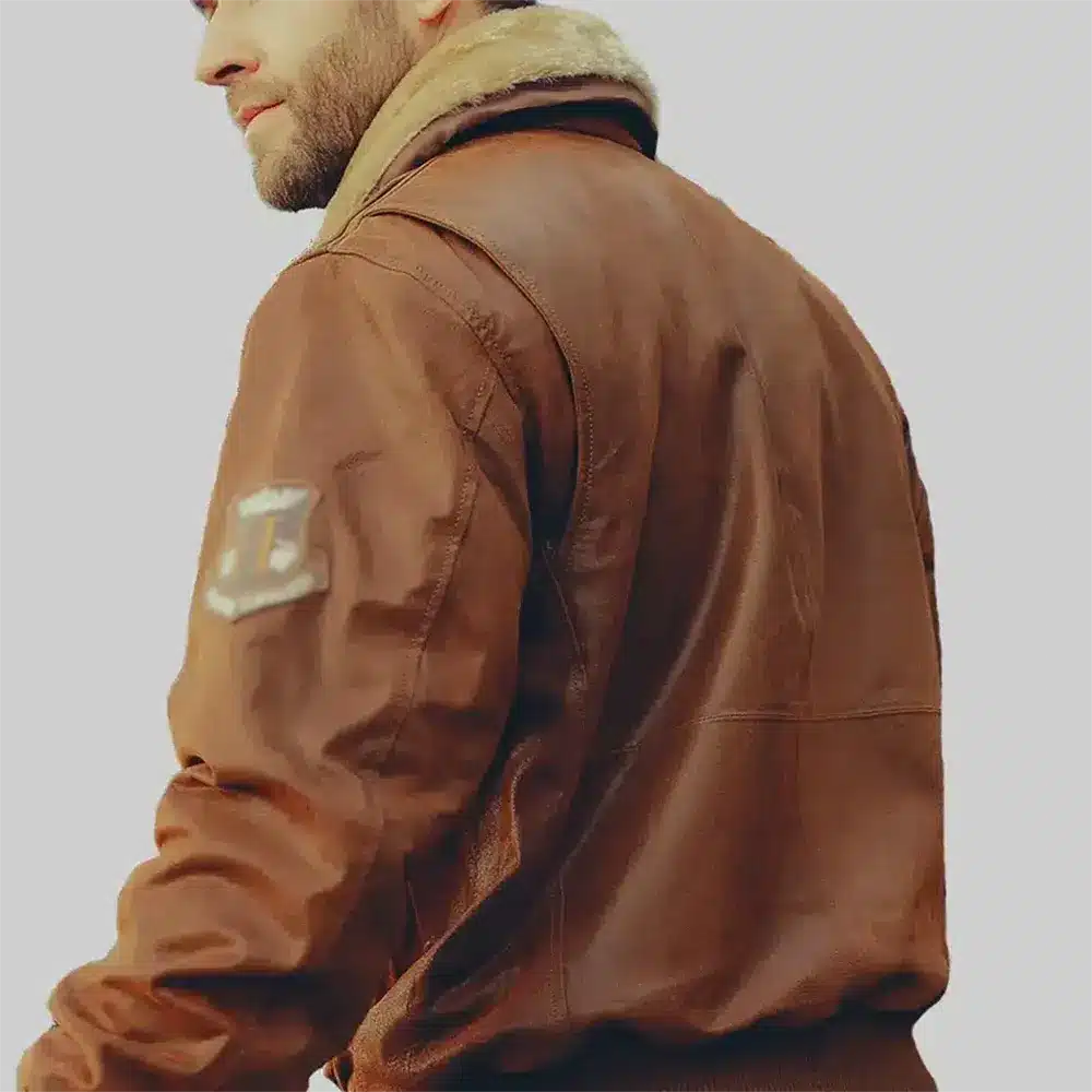 MIRLZAR Jonas Men’s Military Brown Aviator Bomber Leather Jacket – Heritage Flight Edition