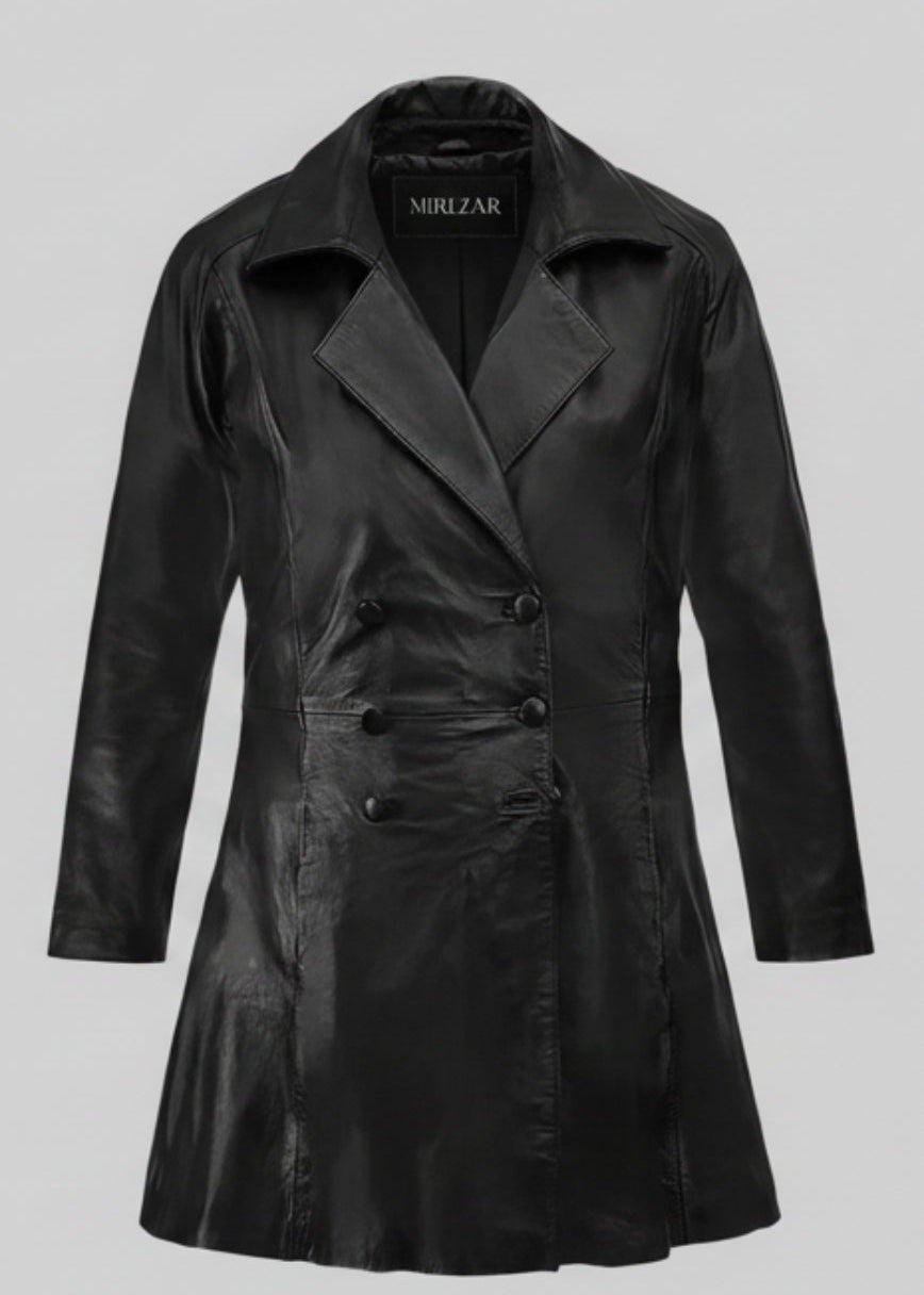 MIRLZAR Iconic Leather Trench Coat