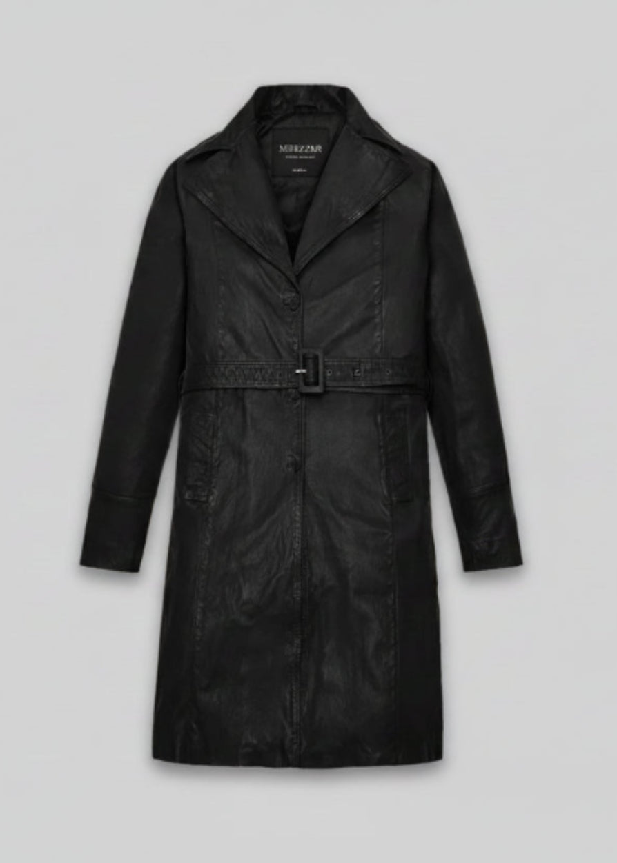 MIRLZAR Luxe Leather Long Coat