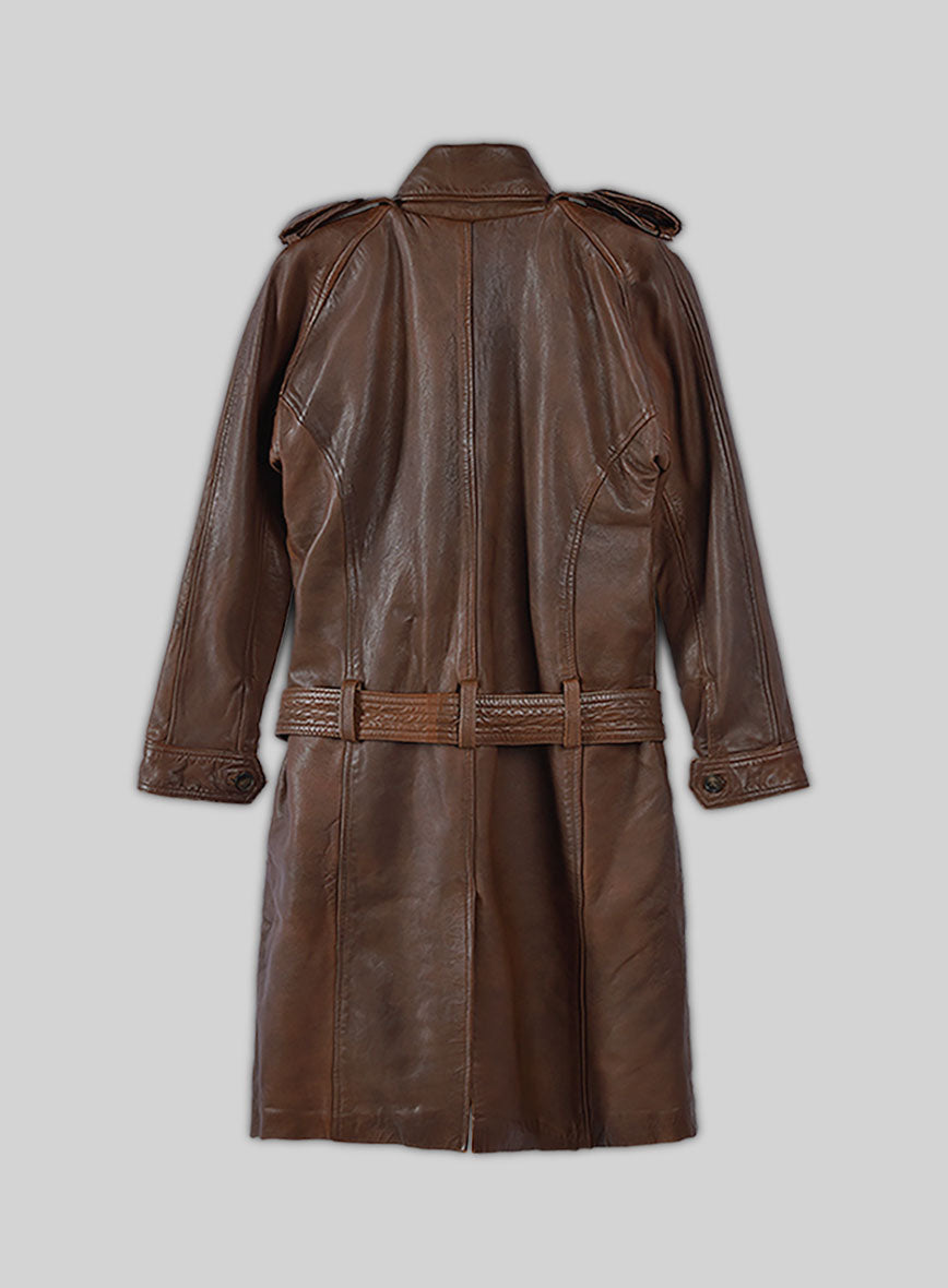 MIRLZAR Spanish Brown Leather Long Coat 1