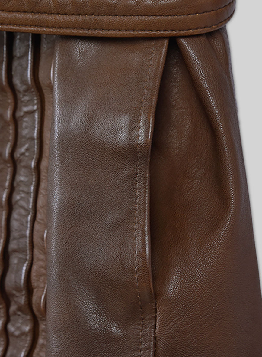 MIRLZAR Spanish Brown Leather Long Coat 2