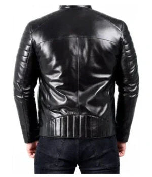 Mirlzar Ed | Men's Black Sheepskin Leather Biker Jacket