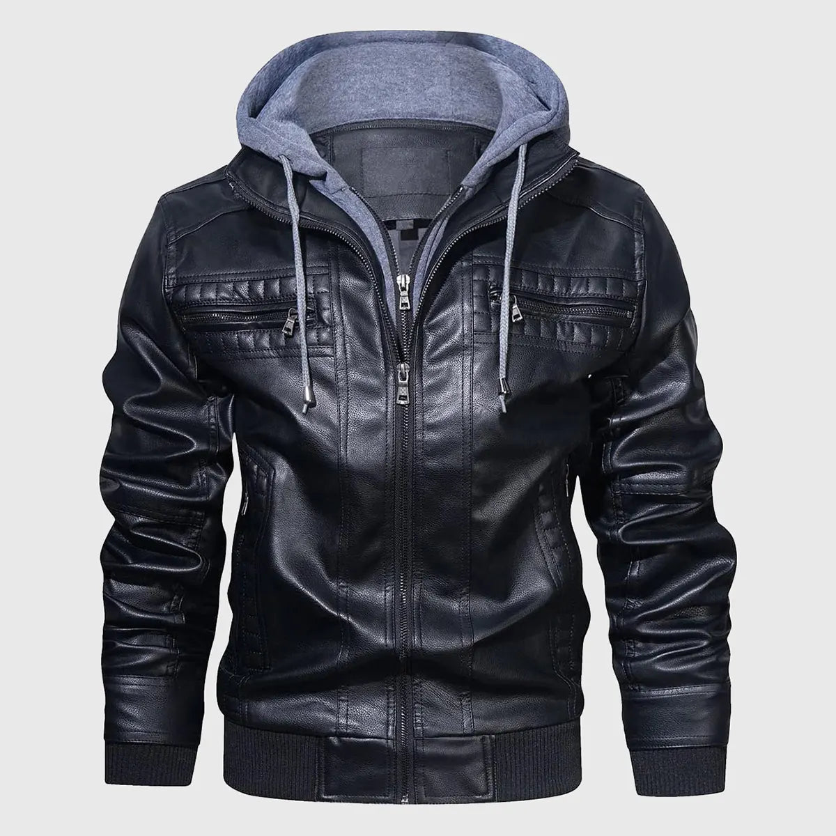 MIRLZAR Rommy Men’s Black Hooded Leather Bomber Jacket – Urban Winter Essential Edition
