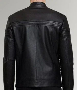 Mirlzar pard | Men's Cafe Racer Black Leather Jacket