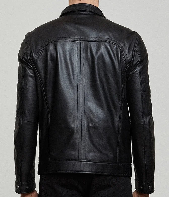 Mirlzar Stryker Men’s Black Leather Biker Jacket
