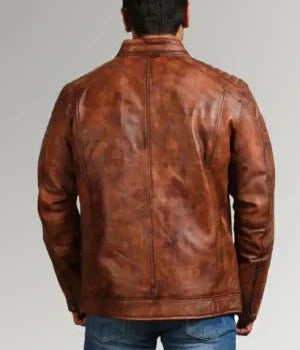 The Mirlzar Rider | Men's Sheepskin Brown Leather Jacket