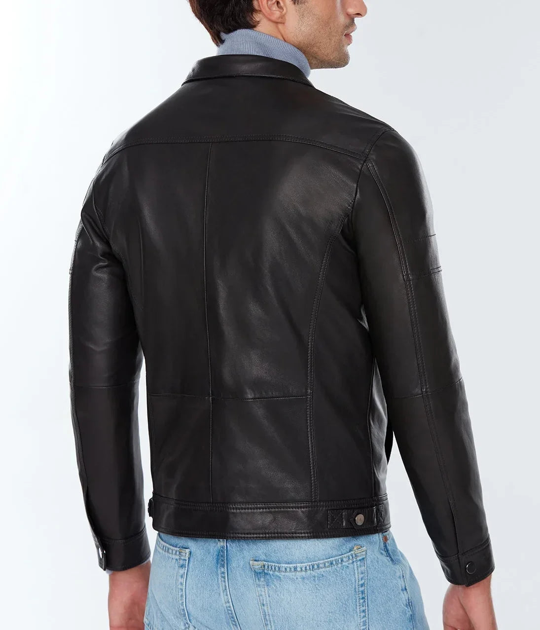 Mirlzar Wayne Men’s Sheepskin Leather Jacket – Black