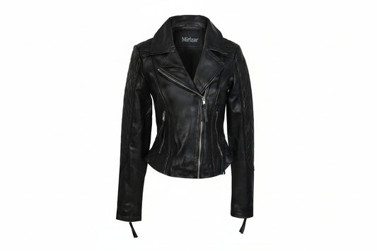 Women’s Black Vintage Biker Leather Jacket