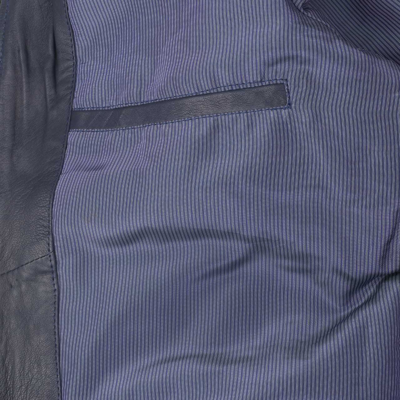 Men Blue Leather Jacket