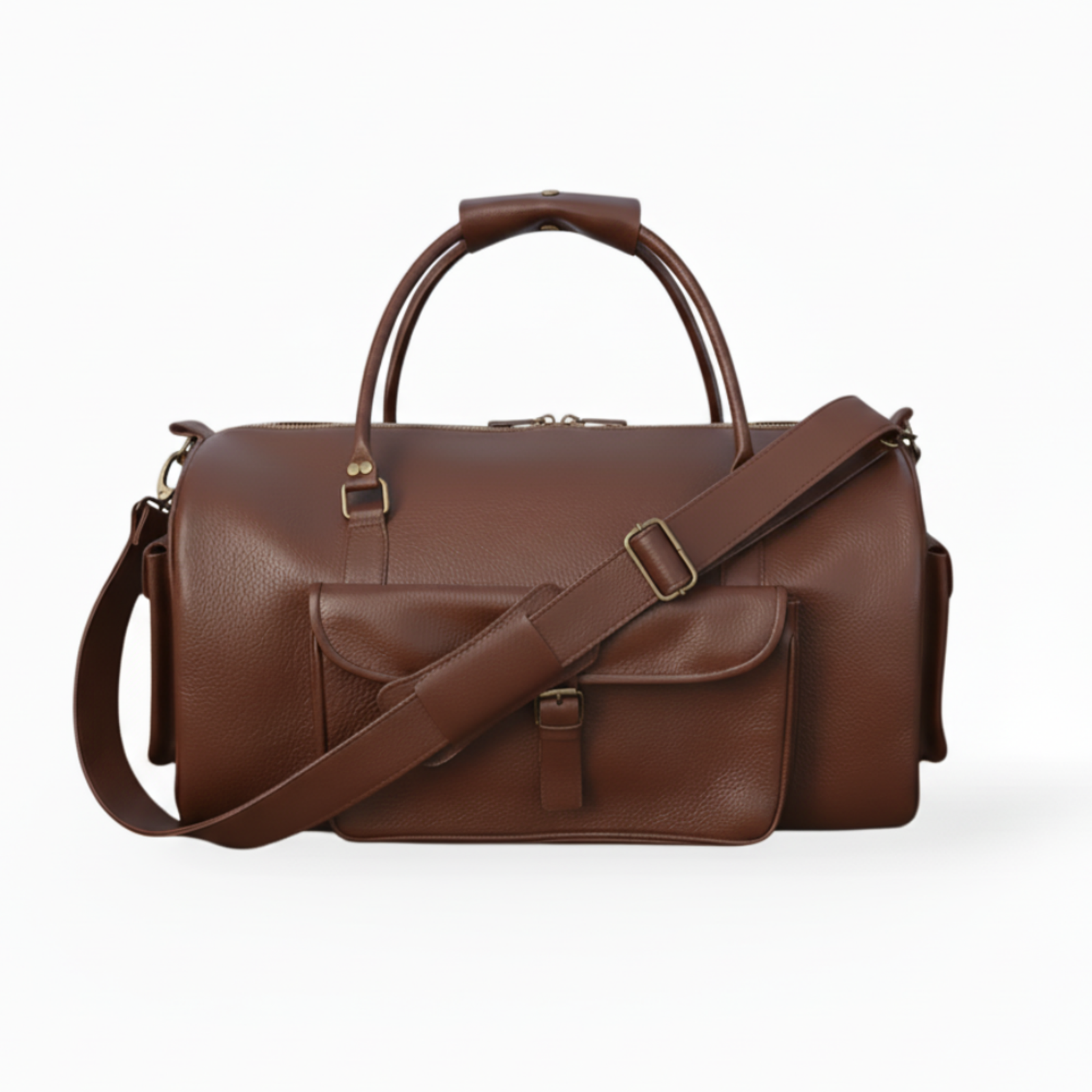 Mirlzar Softy Dark Brown Full-Grain Leather Duffel Bag