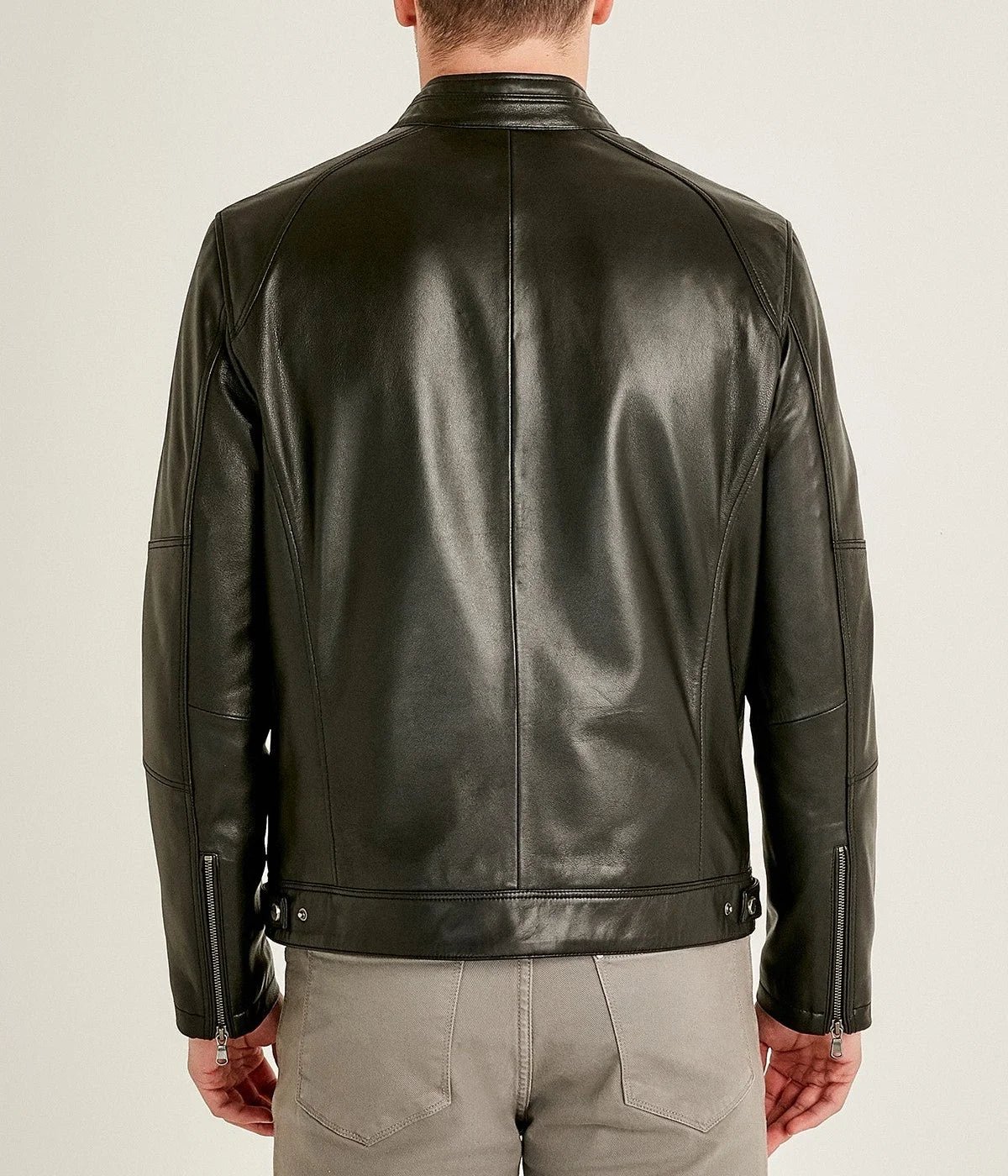 Mirlzar | Men's Black Sheepskin Biker Leather Jacket - Image 2