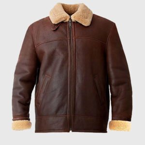 MIRLZAR Andrews Men’s Brown Bomber Leather Jacket – Classic Vintage Street Edition