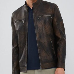Mirlzar Bohemia Men’s Vintage Brown Sheepskin Leather Jacket