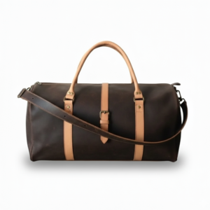 Choco & Tan Full-Grain Pull-Up Leather Duffel Bag – Mirlzar 1