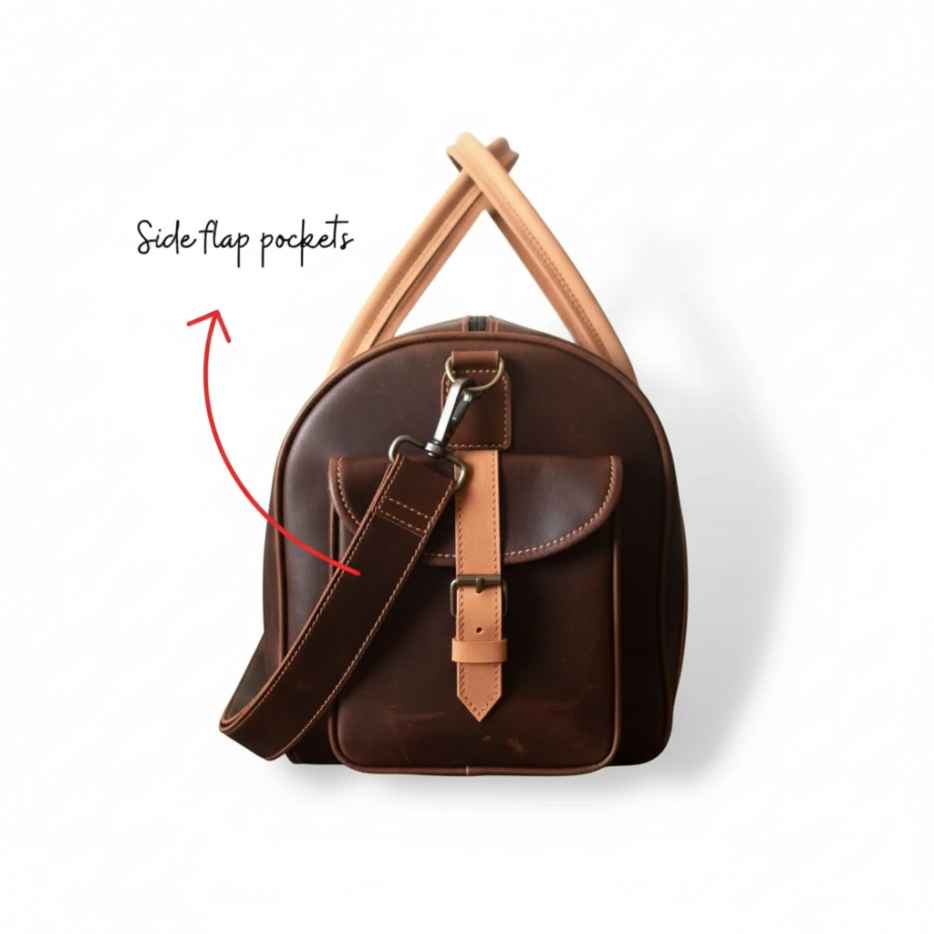 Choco & Tan Full-Grain Pull-Up Leather Duffel Bag – Mirlzar 6