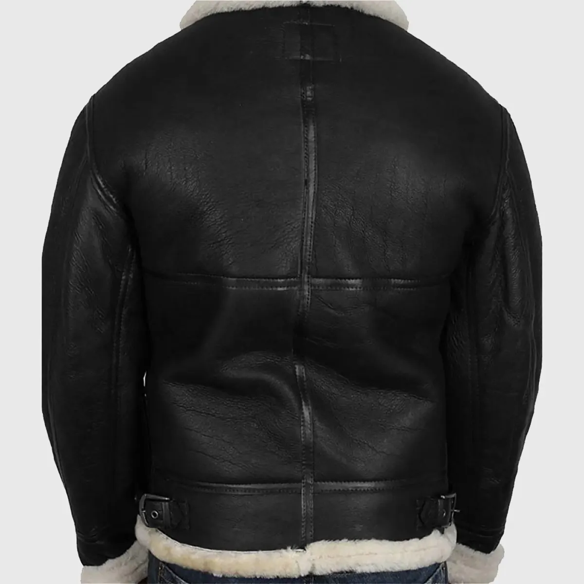 MIRLZAR Connor Men’s Black B-3 Bomber Leather Jacket – Classic Aviator Winter Edition - Image 2
