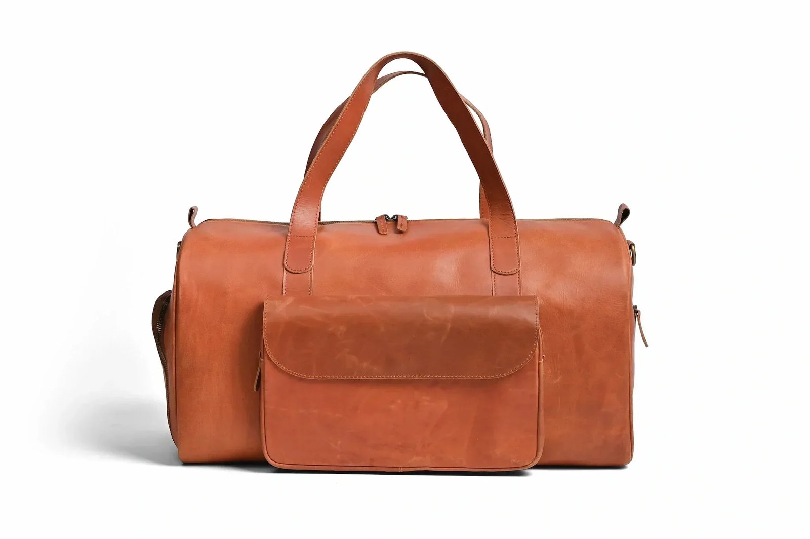 Mirlzar Shangrila Tan Full-Grain Pull-Up Leather Duffel Bag - Image 2