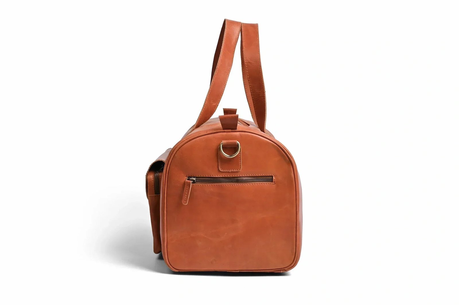 Mirlzar Shangrila Tan Full-Grain Pull-Up Leather Duffel Bag - Image 10