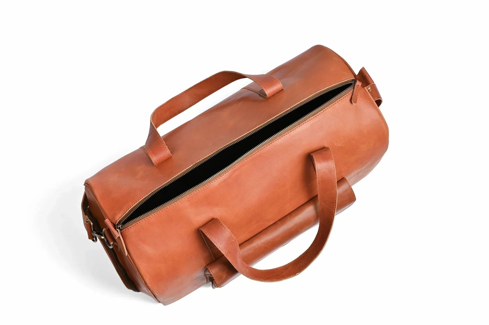 Mirlzar Shangrila Tan Full-Grain Pull-Up Leather Duffel Bag - Image 11
