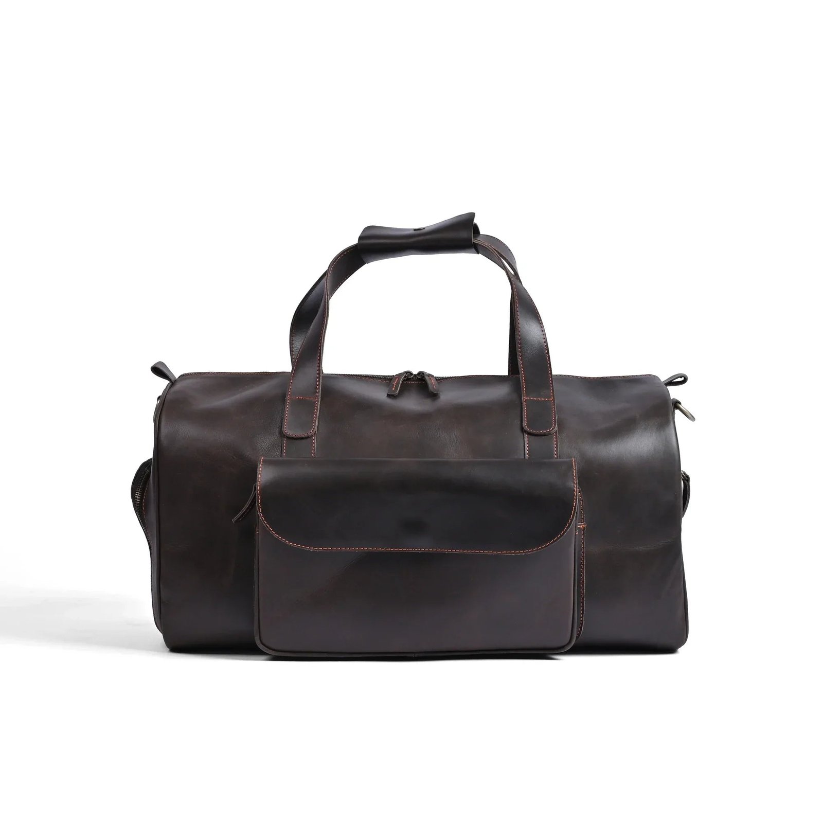Mirlzar Choco Full-Grain Pull-Up Leather Duffel Bag - Image 2