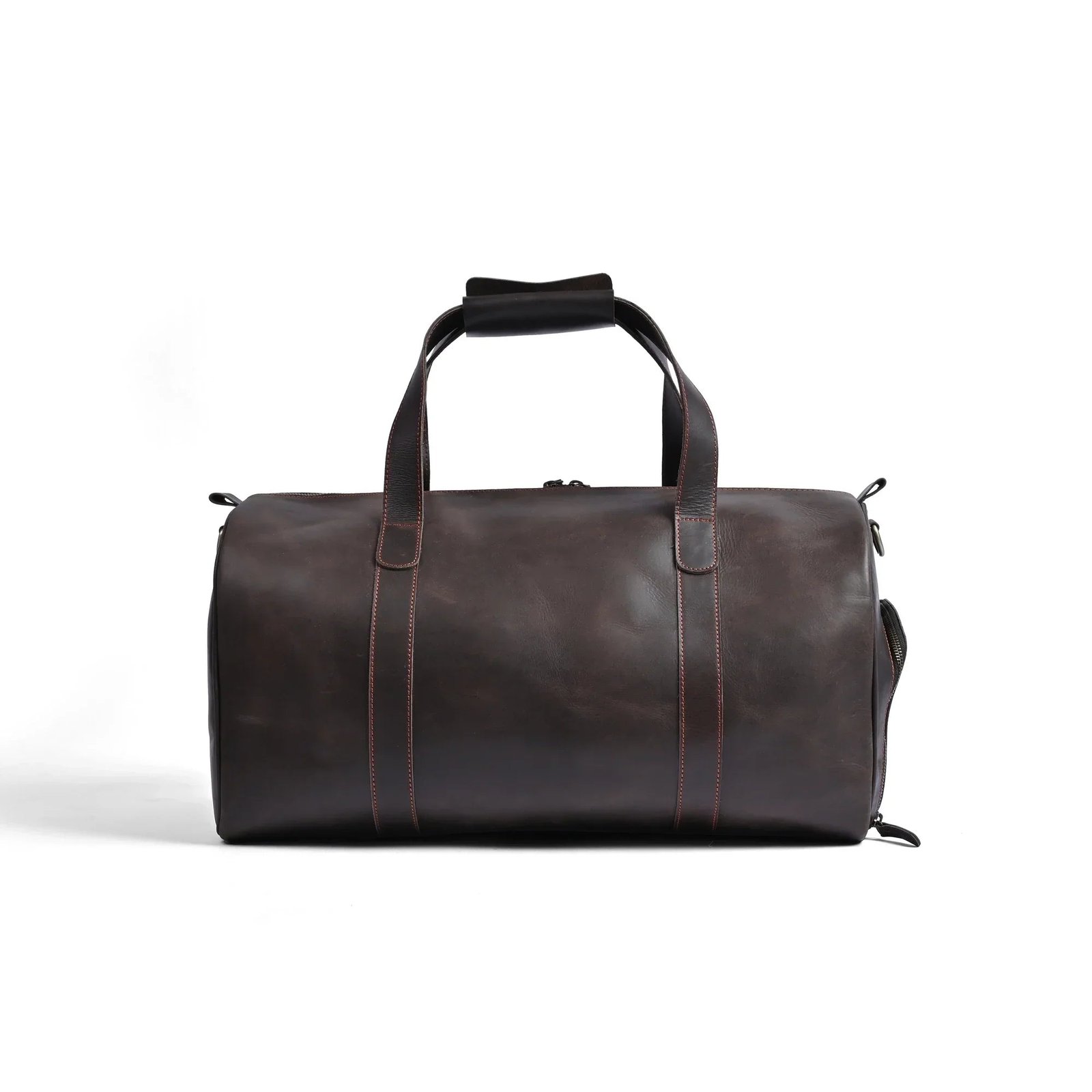Mirlzar Choco Full-Grain Pull-Up Leather Duffel Bag - Image 3