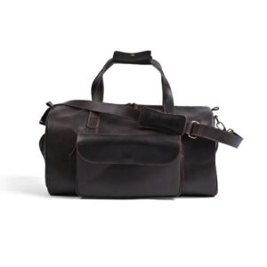 Mirlzar Choco Full-Grain Pull-Up Leather Duffel Bag