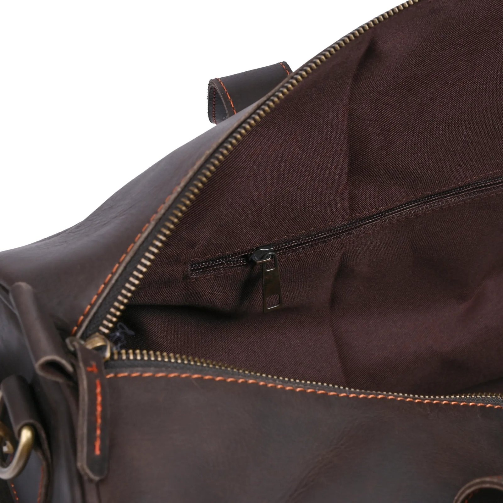 Mirlzar Choco Full-Grain Pull-Up Leather Duffel Bag - Image 13
