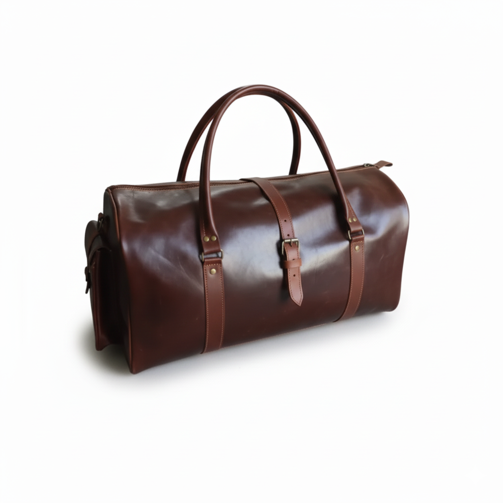 Dark Brown Leather Travel & Weekender Duffel Bag 2