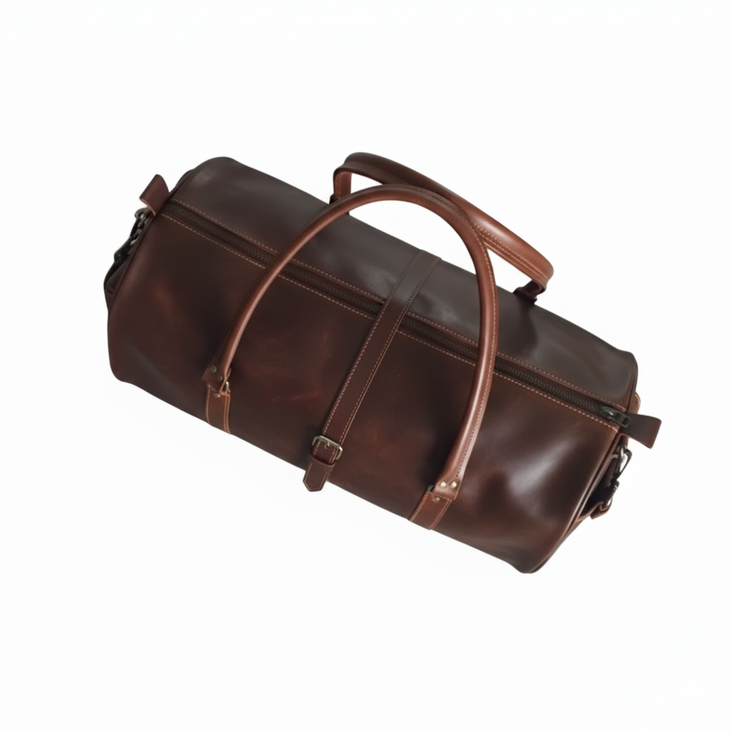 Dark Brown Leather Travel & Weekender Duffel Bag 3