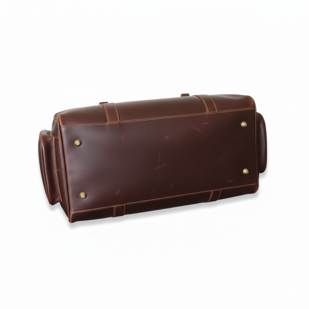 Dark Brown Leather Travel & Weekender Duffel Bag 4