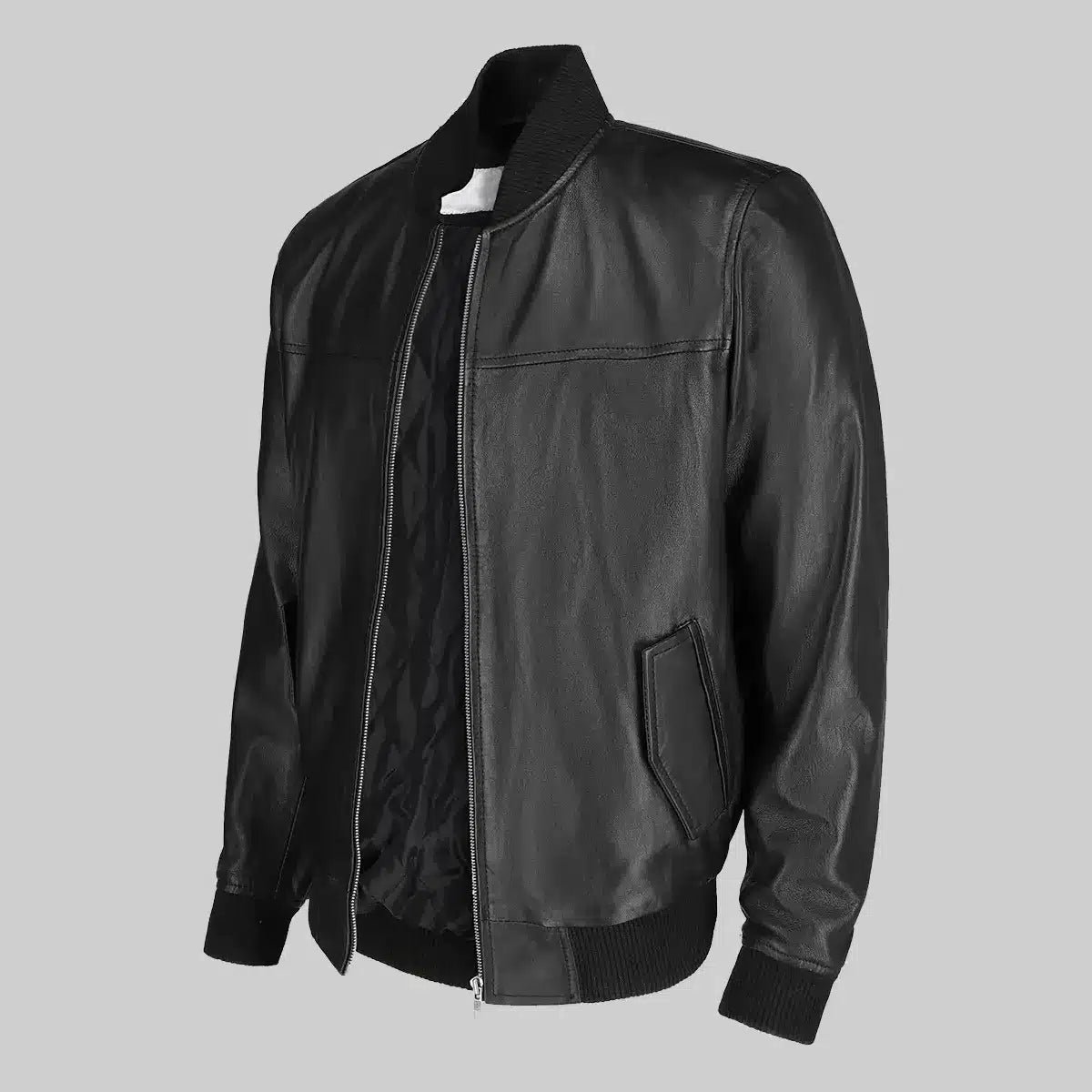 MIRLZAR Frig Men’s Black Bomber Leather Jacket – Modern Urban Essential Edition - Image 3