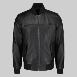 MIRLZAR Frig Men’s Black Bomber Leather Jacket – Modern Urban Essential Edition