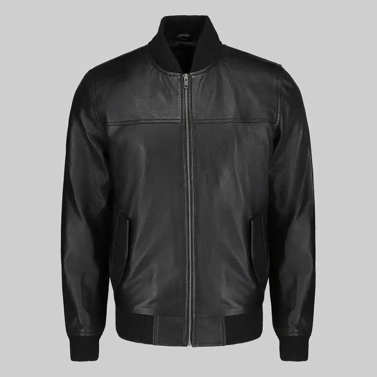 MIRLZAR Frig Men’s Black Bomber Leather Jacket – Modern Urban Essential Edition
