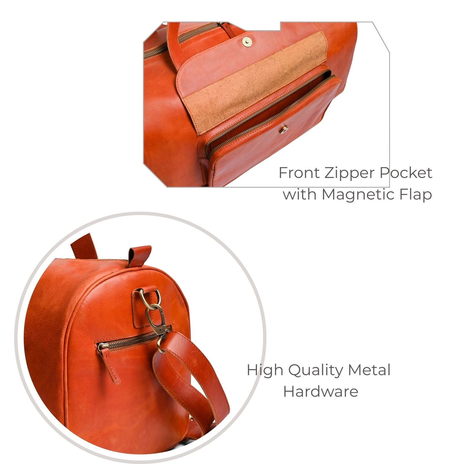 Mirlzar Shangrila Tan Full-Grain Pull-Up Leather Duffel Bag - Image 7