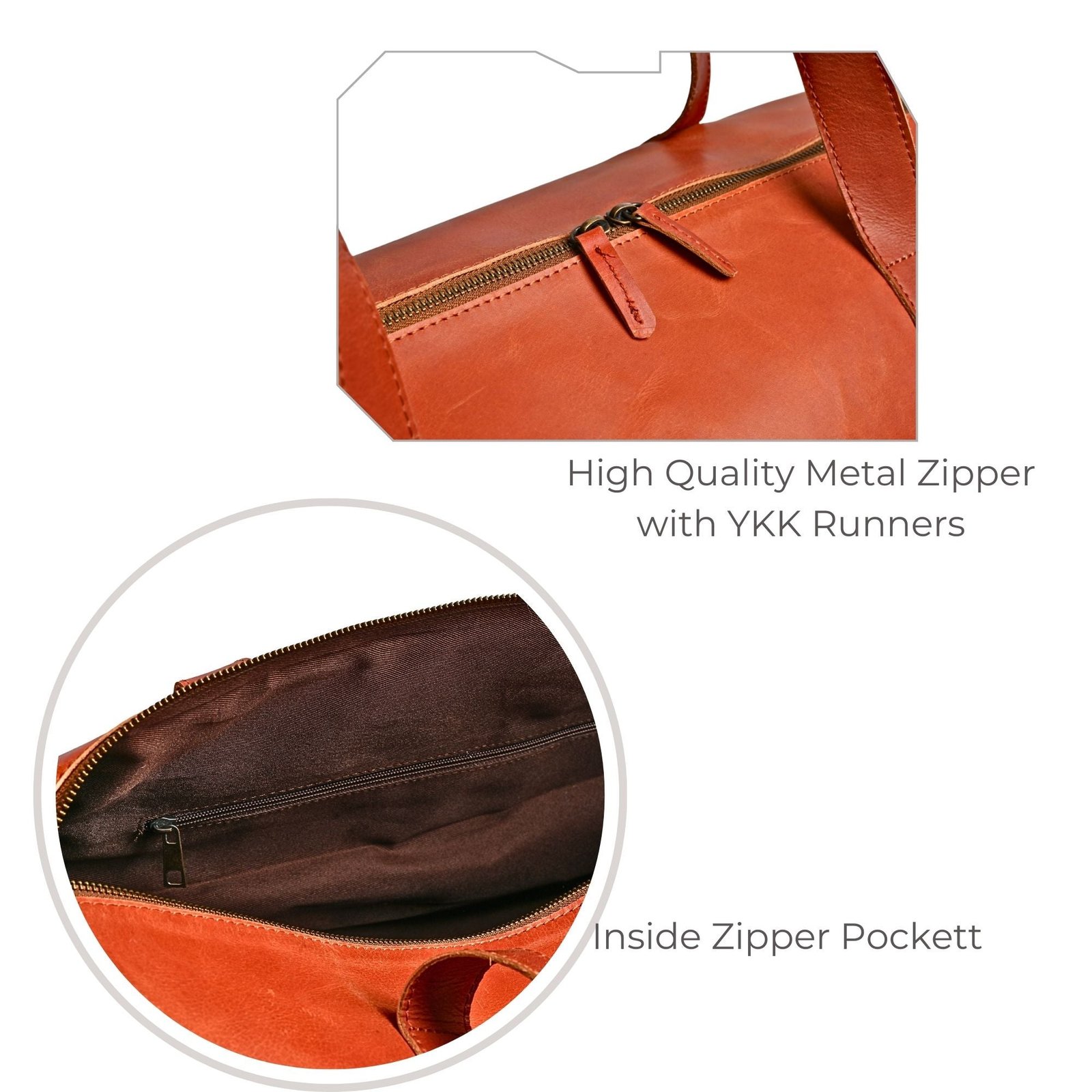 Mirlzar Shangrila Tan Full-Grain Pull-Up Leather Duffel Bag - Image 6