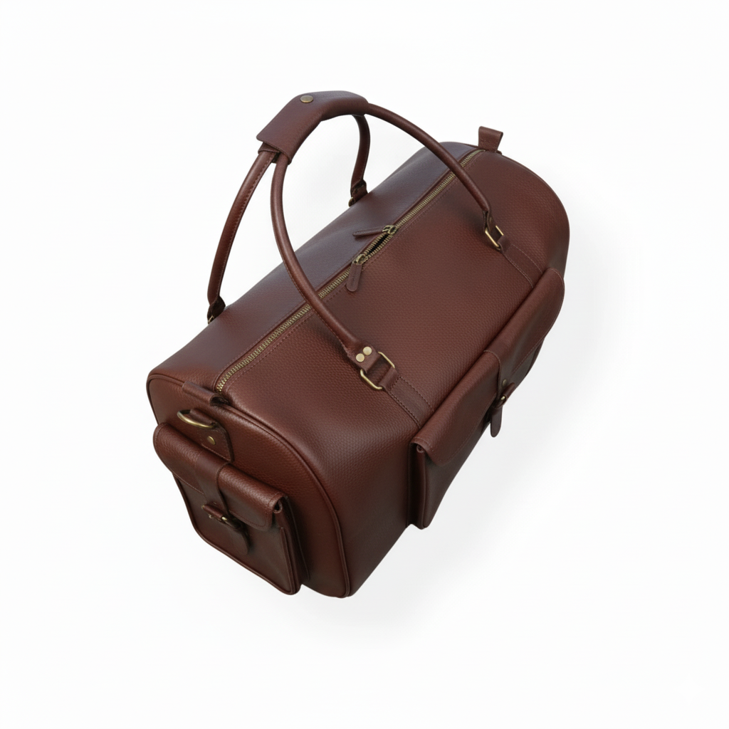 Mirlzar Softy Dark Brown Full-Grain Leather Duffel Bag - Image 3
