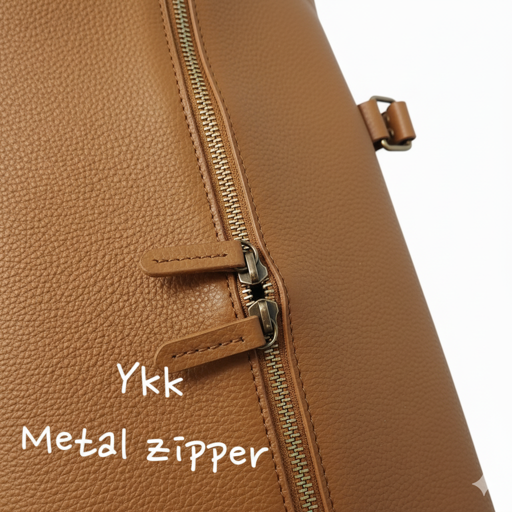 Mirlzar Softy Tan Full-Grain Leather Duffel Bag - Image 5