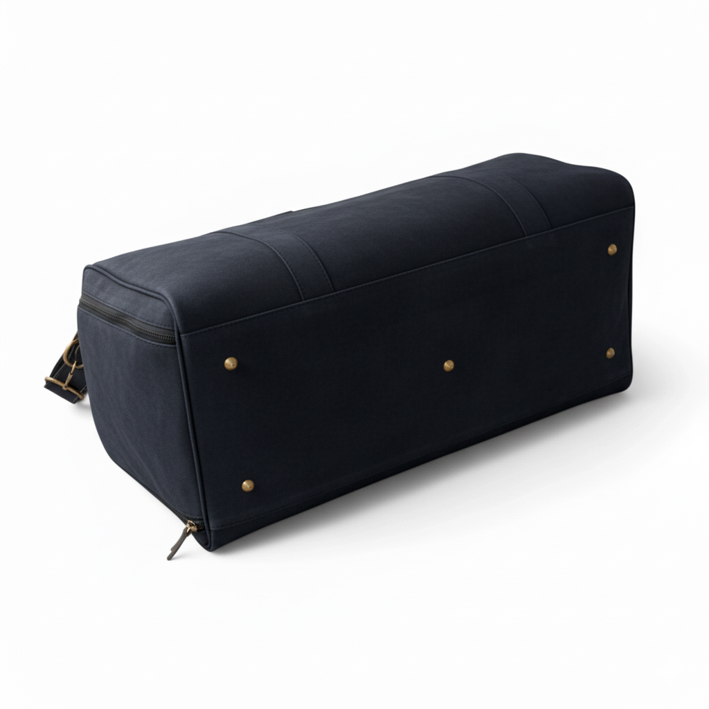 Mirlzar Navy Full-Grain Leather Duffel Bag - Image 7