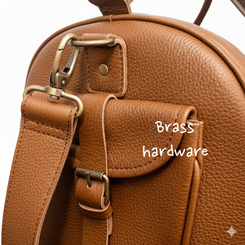 Mirlzar Softy Tan Full-Grain Leather Duffel Bag - Image 4