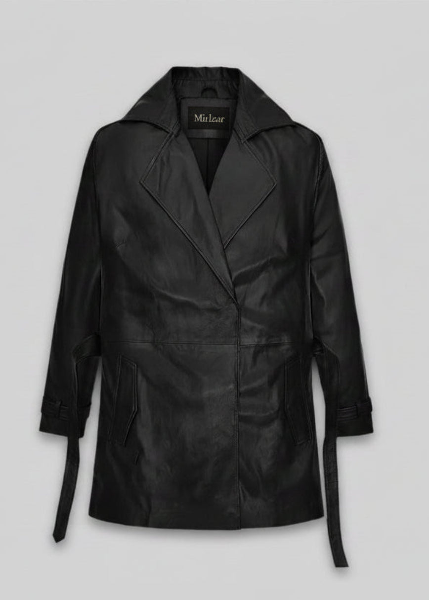 MIRLZAR Classic Leather Long Coat