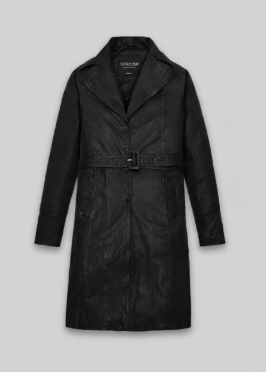MIRLZAR Luxe Leather Long Coat