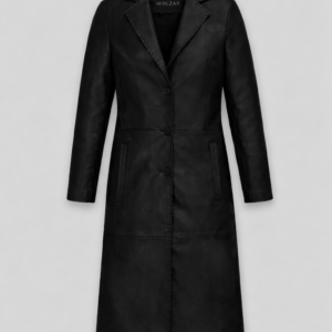 MIRLZAR Women’s Black Leather Long Coat