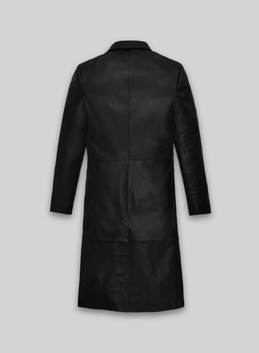 MIRLZAR Women’s Black Leather Long Coat 1